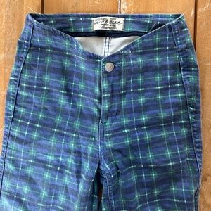 Plaid flare free people pants with v waistline